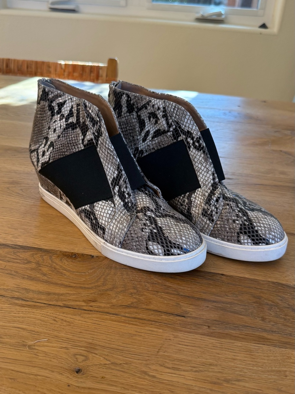 Paolo Snake-Print Wedge Sneaker